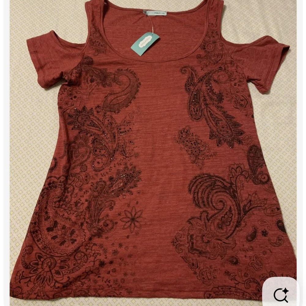 IN SEARCH OF!!!!Maurices Red Cold Shoulder Tee Shirt